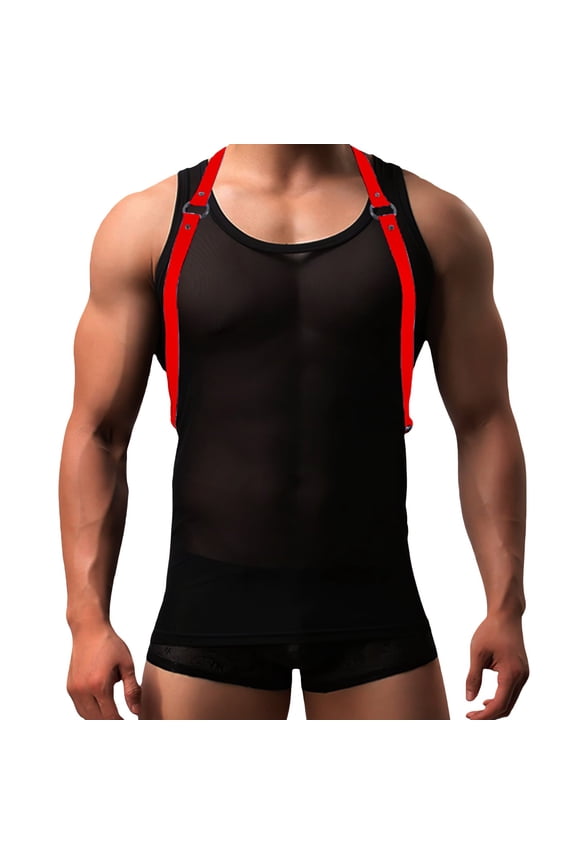 Adjustable Punk Style Belt Harness for Men and Women Versatile Clothing Accessory with Buckle Straps for Unique Fashion Statements Red