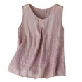 thumbnail image 1 of Breezora Bohemian Embroidered Linen Tank Top Women's Strappy Summer Vest Casual Wear XXXL Size Purple, 1 of 9
