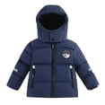 thumbnail image 1 of Breezora Boys Short Puffer Jacket for Winter Warm Cold Proof Down Coat Active Children Outerwear 150 Size Navy, 1 of 6