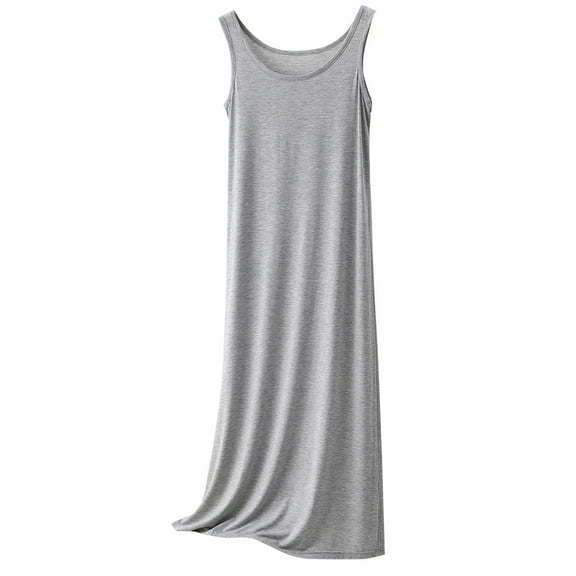 Breezora Breathable Camisole Nightdress for Women Flowy Slip Dress Adjustable Straps Lined Base Layer M Size