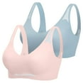 thumbnail image 1 of Breezora Breathable Comfort Wireless Bra Supportive Seamless Bralette Lightweight Everyday Brassiere XL Size Light Blue, 1 of 7