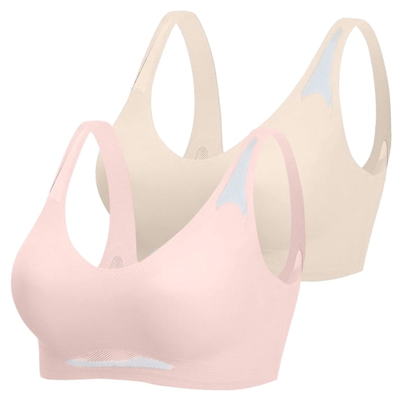 Breezora Breathable Comfort Wireless Bra Supportive Seamless Bralette Lightweight Everyday Brassiere XXL Size Dark Blue