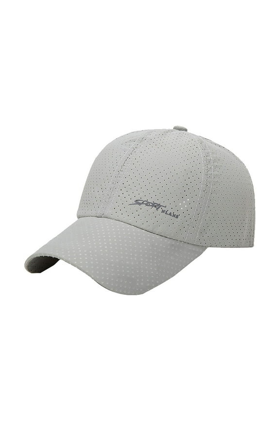 Breathable Mesh Baseball Cap for Men Adjustable Sporty Sun Protection Quick Dry Hat Grey