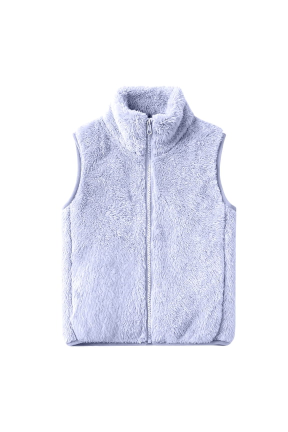 Childrens Double Face Plush Vest Ultra Soft Winter Wear for All Day Comfort 90 Size Sky Blue