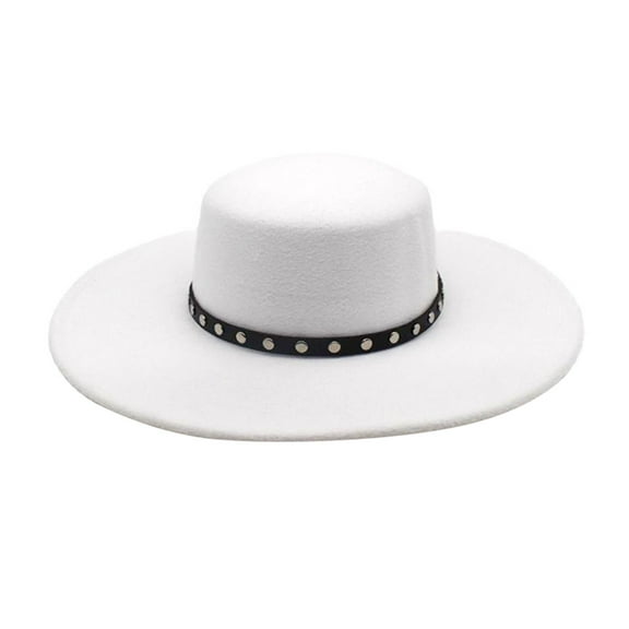 Breezora Classic Wool Fedora Hat Wide Brim Vintage Style Bucket Cloche for Women Men White