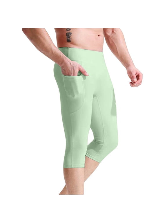 Compression Baselayer Shorts for Men Workout Running and Biking High Elastic Support Underwear with Seamless Comfort for Athletics M Size Light Green