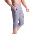 thumbnail image 1 of Breezora Compression Baselayer Shorts for Men Workout Running and Biking High Elastic Support Underwear with Seamless Comfort for Athletics S Size Light Violet, 1 of 10