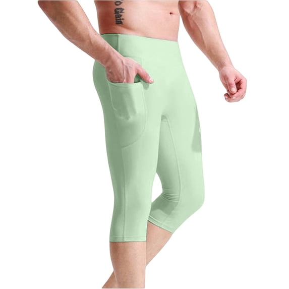 Breezora Compression Baselayer Shorts for Men Workout Running and Biking High Elastic Support Underwear with Seamless Comfort for Athletics XL Size Light Green