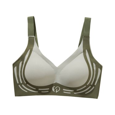 Clearance Hxshgdsn Womens Push Up Bras Underwire V Plunge Wireless Seamless Comfort Full Figure Lightly Plus Size Padded Wide Shoulder Strap Bras Beige 36