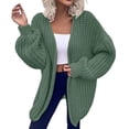 thumbnail image 1 of Breezora Elegant Oversized Open Front Knit Cardigan Women’s Long Sleeve Lightweight Comfortable Loose Fit Office Casual L Size Light Green, 1 of 4