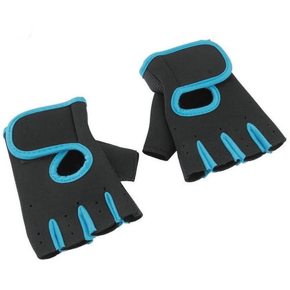 Breezora Fingerless Training Gloves with Wrist Support for Weight Lifting and Gym Workouts Designed for Men and Women in Fitness and Cycling L Size Blue