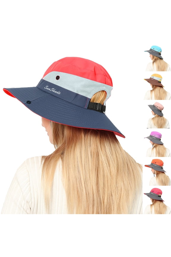 Foldable Mesh Ponytail Sun Cap For Women With Wide Hole Design Baseball Style Hat