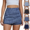 thumbnail image 1 of Breezora High Waist Ripped Denim Shorts for Women Wide Leg Elastic Tight Casual Summer Short Trousers Fashion Pull On Bottoms with Pockets, 1 of 7