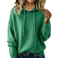 thumbnail image 1 of Breezora Loose Fit Women Hoodie Pullover Sweater Drop Shoulder Design Long Sleeve Casual Fall Winter Wear S Size Green, 1 of 1