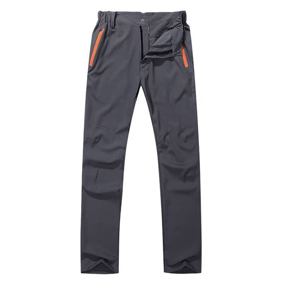 Breezora Men's All-Weather Hiking Pants with Windproof Quick-Dry Fabric for Outdoor Trekking and Mountaineering M Size Grey