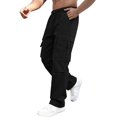 thumbnail image 1 of Breezora Men's Breezy Straight Leg Trousers with Loose Fit for Active Lifestyle and Effortless Casual Style XXXXL Size Black, 1 of 5
