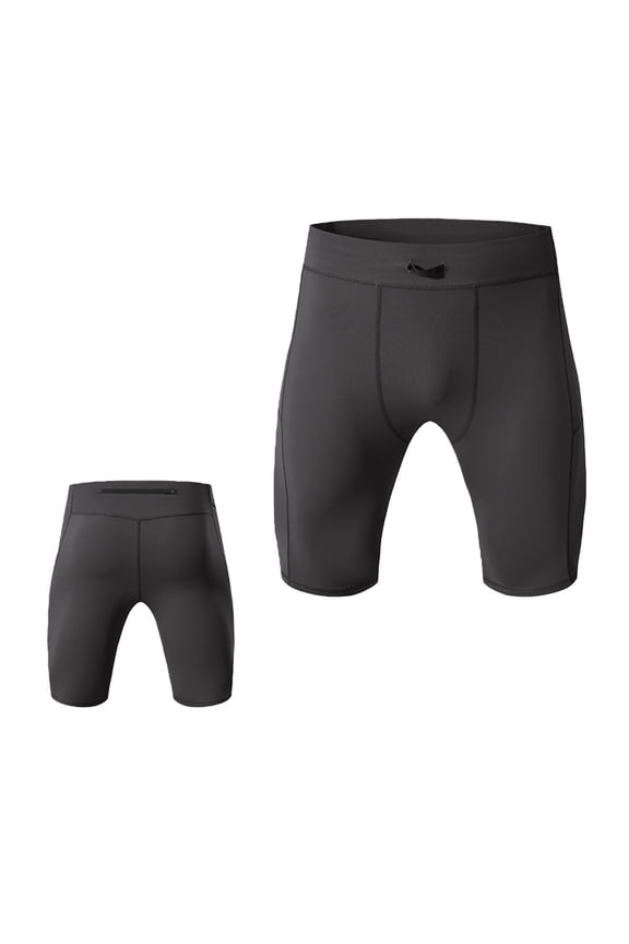 Men's High Elastic Compression Fitness Shorts for Summer Quick Drying and Flexible Training Pants Suitable for Running and Workout Sessions XL Size Black