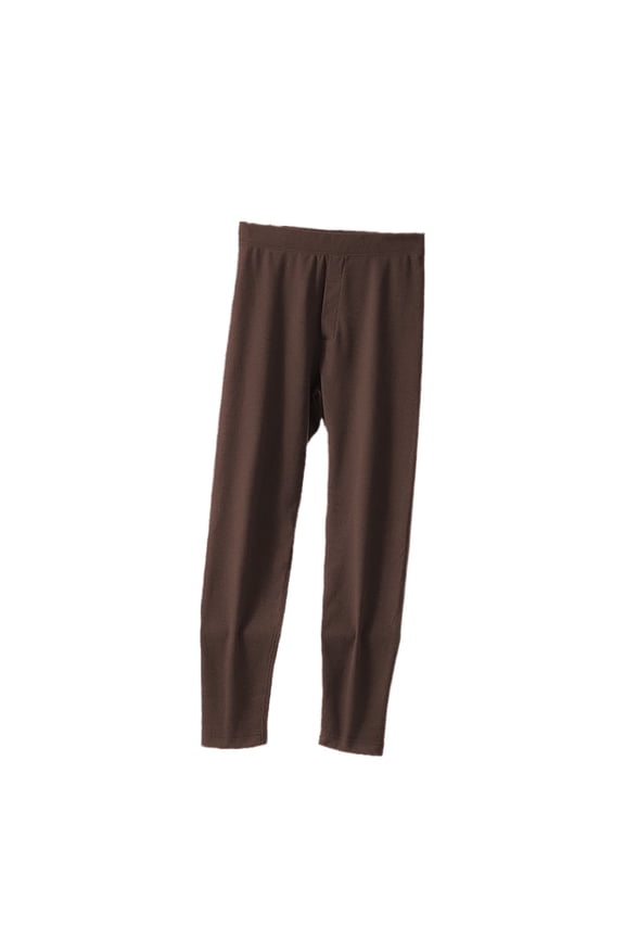 Men's Thermal Fleece Lined Pants for Cold Weather Warm Thickened Stretch Fit Trousers for Indoor and Outdoor XXXXL Size Brown