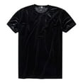 thumbnail image 1 of Breezora Men's Velvet T-Shirt Short Sleeve Slim Fit Soft Texture Fashion Basic Top for Spring and Summer Casual Outfit and Modern Streetwear L Size Black, 1 of 5