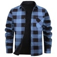 thumbnail image 1 of Breezora Men's Warm Flannel Shirt with Brushed Fleece Lining Cold Weather Plaid Long Sleeve Top for Autumn and Winter L Size Blue, 1 of 8