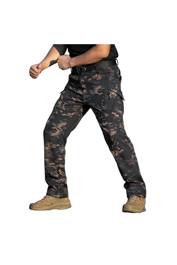 Men's Winter Work Pants Insulated and Lined for Cold Weather with Practical Pockets Durable Outdoor Construction Wear XL Size Camouflage