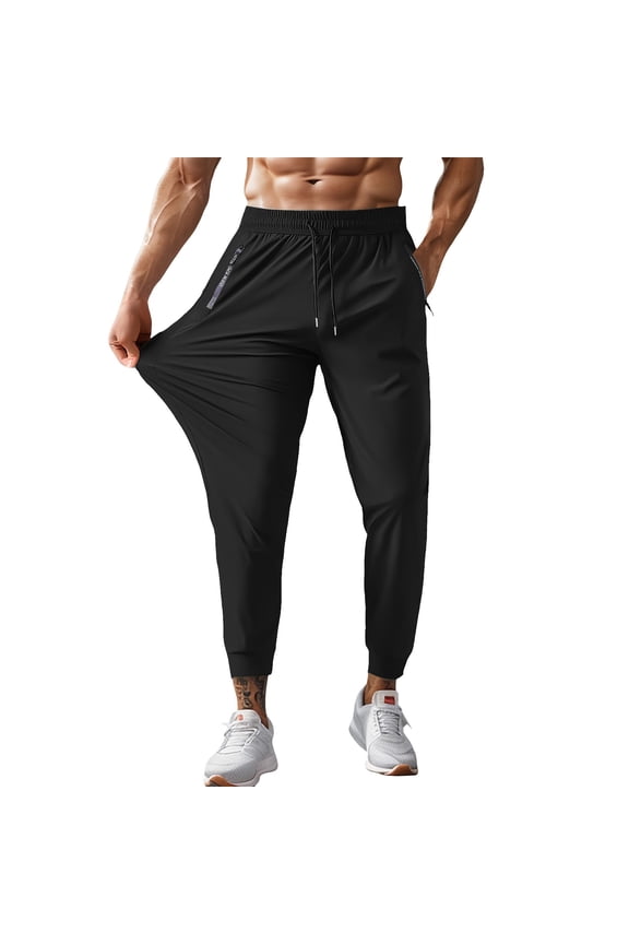 Mens Lightweight Quick Dry Hiking Pants with Zipper Pockets Breathable Stretch Outdoor Trousers for Fishing Travel Summer M Size Black