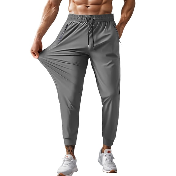 Breezora Mens Lightweight Quick Dry Hiking Pants with Zipper Pockets Breathable Stretch Outdoor Trousers for Fishing Travel Summer XS Size Grey