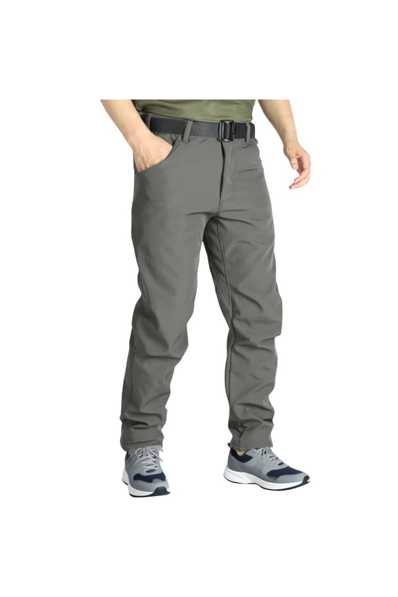 Mens Ripstop Cargo Pants with Thermal Lining for Flexible Outdoor Work Hiking and Trail Adventures S Size Grey