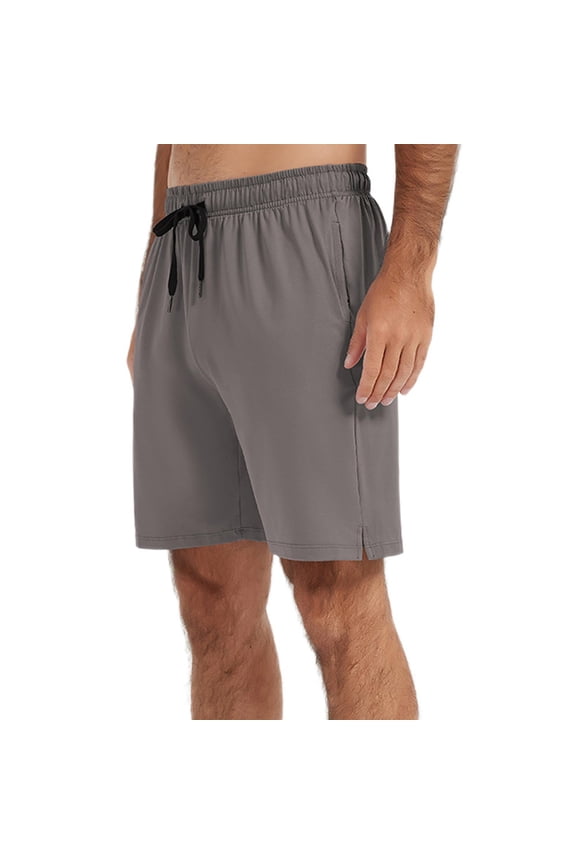 Mens Workout Shorts with Side Pockets and Elastic Waist Activewear for Running Training Basketball and Gym In Lightweight Breathable Fabric L Size Coffee