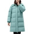 thumbnail image 1 of Breezora Mid Length Insulated Puffer Coat for Women Warm Thickened Quilted Winter Jacket XL Size Green, 1 of 4