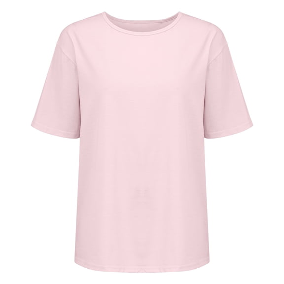 Breezora Open Weave Women's Short Sleeve Pullover Summer Office Top Comfortable Pointelle Knit Business Attire S Size Pink