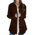 thumbnail image 1 of Breezora Oversized Long Sleeve Button Front Shirt Women Loose Fit Flowy Blouse with Side Slits for Layering and Street Style XXL Size Wine, 1 of 5