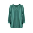 thumbnail image 1 of Breezora Plus Size Basic Long Sleeve Tee Women Comfort Stretch Cotton Blend Relaxed Fit Tshirt Layering Essential Top M Size Green, 1 of 4
