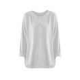 thumbnail image 1 of Breezora Plus Size Basic Long Sleeve Tee Women Comfort Stretch Cotton Blend Relaxed Fit Tshirt Layering Essential Top M Size White, 1 of 4