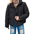 thumbnail image 1 of Breezora Quilted Puffer Jacket for Women Full Zip Hooded Bubble Coat Winter Warm Long Sleeve Padded Parka XXXL Size Black, 1 of 10