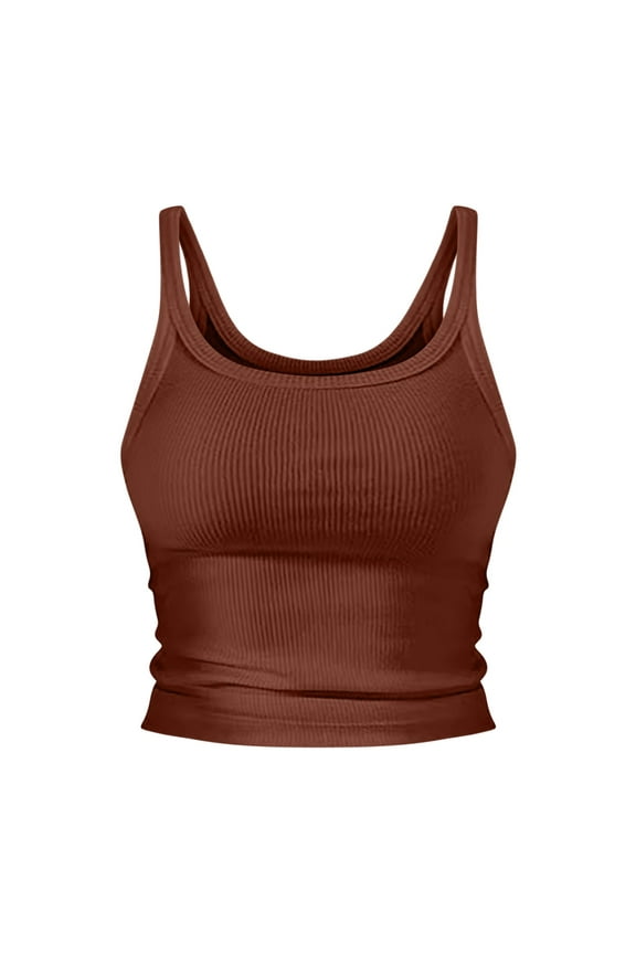 Ribbed High Neck Tank Top for Women Summer Essential Stretchy Sleeveless Workout Top Beach Vacation Outfit M Size Red