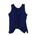 thumbnail image 1 of Breezora Soft Cotton Linen Knit Vest for Women Round Neck Lightweight Layering Piece Breezy Summer Tank Casual Staple XL Size Navy, 1 of 4