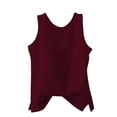 thumbnail image 1 of Breezora Soft Cotton Linen Knit Vest for Women Round Neck Lightweight Layering Piece Breezy Summer Tank Casual Staple XXL Size Wine, 1 of 4