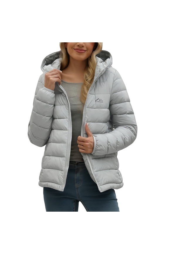 Streetwear Casual Lightweight Cotton Padded Jacket for Women Autumn Winter Fashion Outerwear L Size Beige
