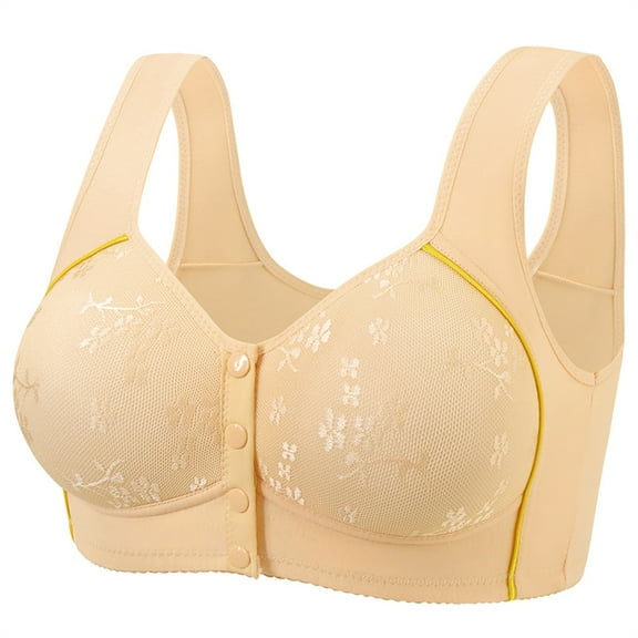 Breezora Supportive Women's Large Size Bra Featuring Lace Front Design Shaping Cup and Adjustable Straps for All-Day Comfort and Easy Fit 38 Size Beige