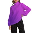 thumbnail image 1 of Breezora Thermal Lined Mock Neck Pullover Womens Winter Warmth Long Sleeve Casual Crew Sweatshirt Loungewear XL Size Purple, 1 of 5
