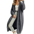 thumbnail image 1 of Breezora Trendy Lightweight Long Sleeve Open Front Cardigan for Women Soft Thin Casual Breathable Cover Up Duster XXL Size Dark Gray, 1 of 5