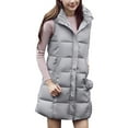 thumbnail image 1 of Breezora Women Casual Loose Hooded Sleeveless Long Vest Coat with Zipper Pockets Plus Size Long XL Size Grey, 1 of 5