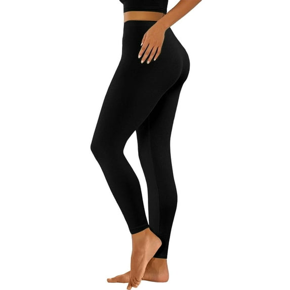 Breezora Women Elastic Mid Waist Yoga Pants for Daily Workout Sessions and Casual Sport Activities M Size Black