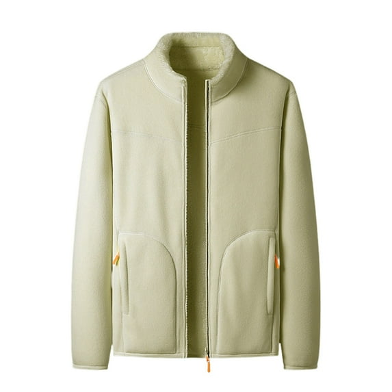 Breezora Women Full Zip Thermal Jacket for Outdoor Hiking and Leisure Activities Warm Comfortable Outerwear XXXL Size Light Yellow