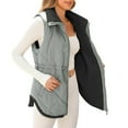 thumbnail image 1 of Breezora Women Full Zip Waist Padded Sleeveless Gilet Thermal Body Warmer Winter Casual Layered Vest with Drawstring and Pockets S Size Grey, 1 of 9