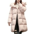 thumbnail image 1 of Breezora Women Hooded Longline Puffer Coat Casual Loose Fit Warm Winter Jacket Lightweight Comfortable L Size Pink, 1 of 4