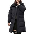 thumbnail image 1 of Breezora Women Longline Quilted Puffer Coat Casual Loose Fit Winter Jacket Comfortable Daily Outerwear L Size Black, 1 of 4