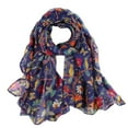 thumbnail image 1 of Breezora Women Spring Long Printed Scarf with Sunscreen Protection for Casual Fashion and Outdoor Activities Navy, 1 of 2