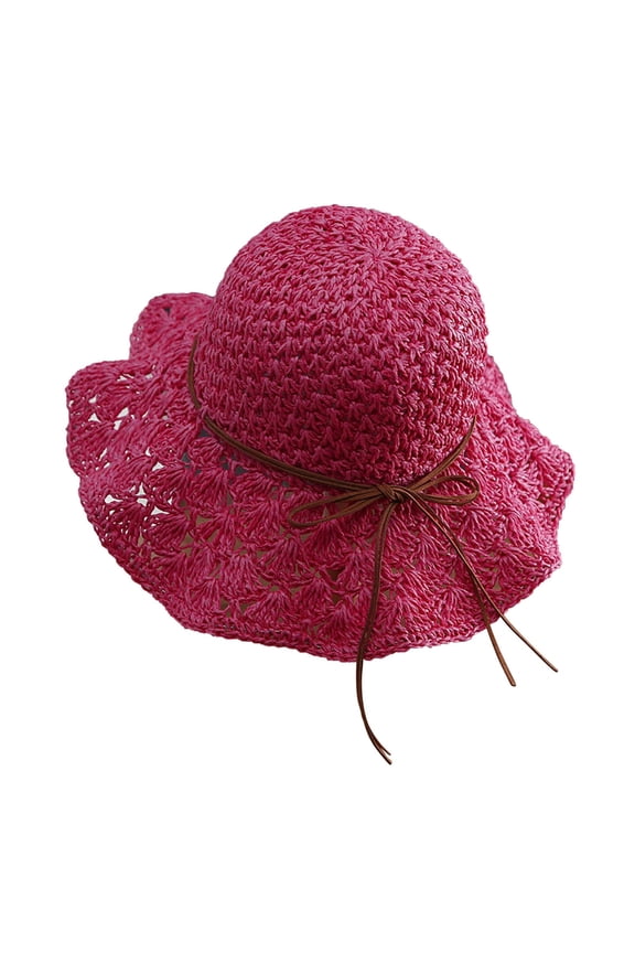 Women UPF 50 Foldable Packable Beach Sun Hat Wide Brim Panama Fedora With Chin Cord